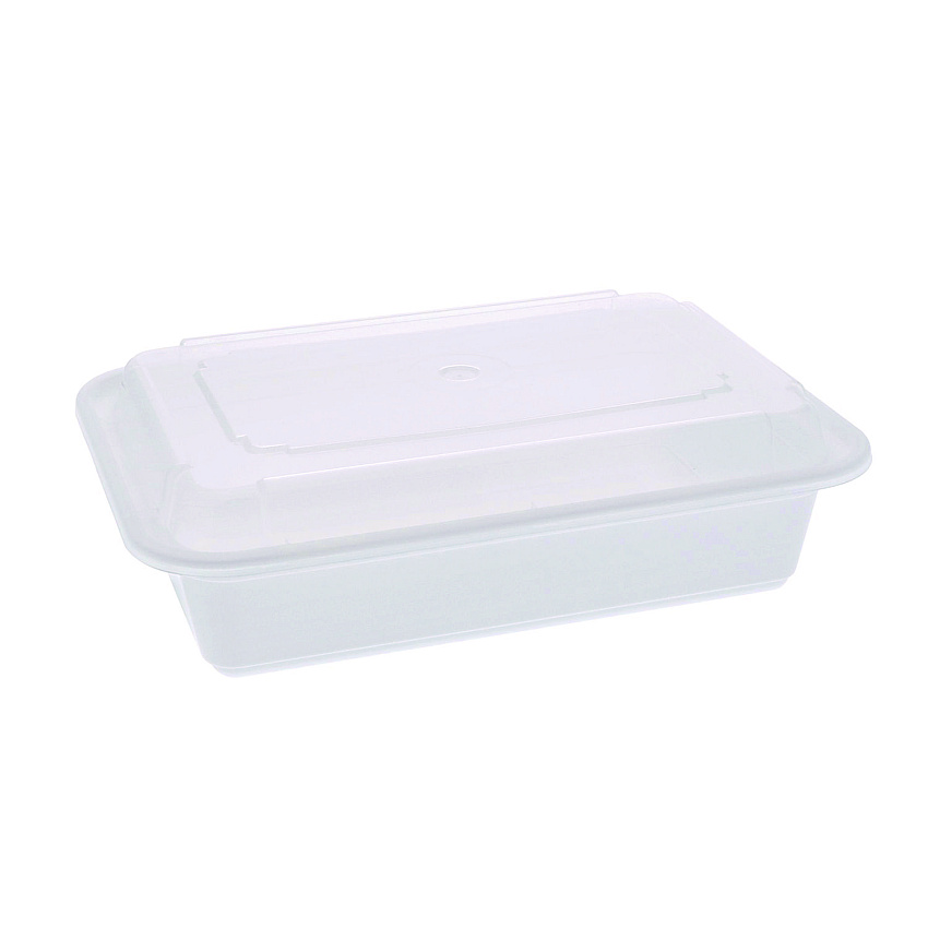 Pactiv Newspring VERSAtainer Microwavable Containers, 8.8 x 6 x 2.5, White/Clear, Base/Lid Combo, 150/Carton (NC888)