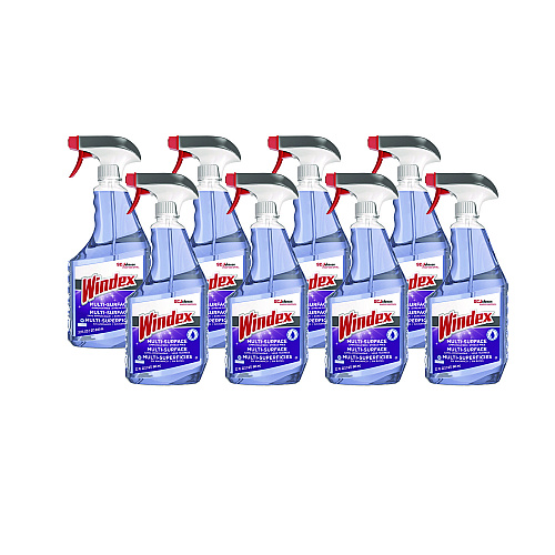 Windex Non-Ammoniated Glass/Multi Surface Cleaner, Fresh Scent, 32 oz Bottle, 8/Carton (322381)