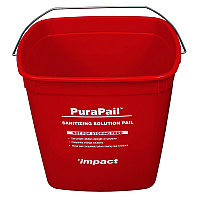 Impact PuraPail Sanitizing Bucket, 6 qt, Polyethylene, Red (55066SEA)