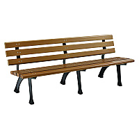 Global Industrial Recycled Plastic Benches with Back, 72 x 23 x 28, Tan (240126TN)