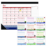 House of Doolittle Academic Year Recycled Desk Pad Calendar, Illustrated Seasons Artwork, 22 x 17, Black Binding, 12-Month (July-June):2025-2026 (1395)