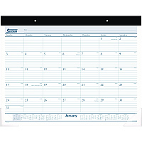 AT-A-GLANCE Desk Pad, 21.75 x 17, White Sheets, Black Binding, Clear Corners, 12-Month (Jan to Dec): 2026 (ST2400)