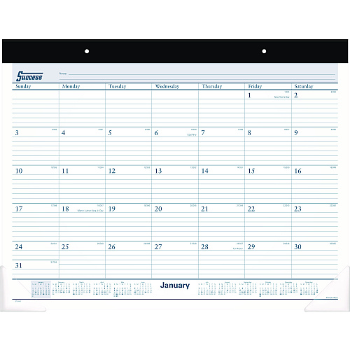 AT-A-GLANCE Desk Pad, 21.75 x 17, White Sheets, Black Binding, Clear Corners, 12-Month (Jan to Dec): 2026 (ST2400)