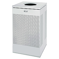 Rubbermaid Commercial Designer Line Silhouettes Waste Receptacle, 20 gal, Steel, Silver Metallic (SC18EPLSM)