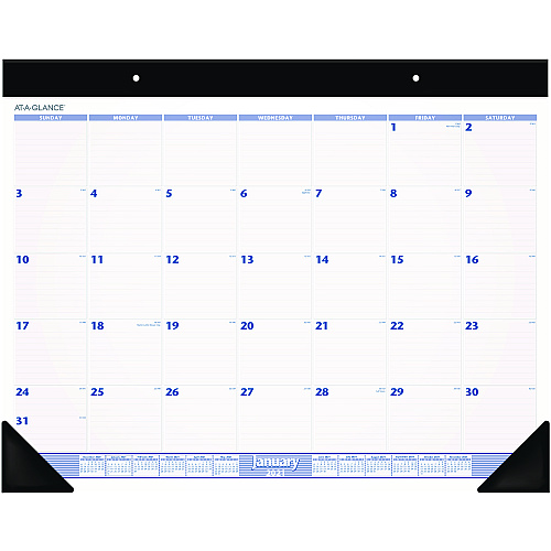 AT-A-GLANCE Desk Pad, 24 x 19, White Sheets, Black Binding, Black Corners, 12-Month (Jan to Dec): 2026 (SW23000)