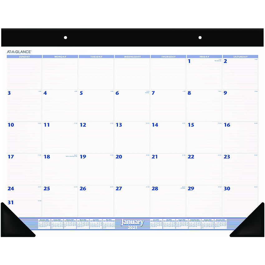 AT-A-GLANCE Desk Pad, 24 x 19, White Sheets, Black Binding, Black Corners, 12-Month (Jan to Dec): 2026 (SW23000)