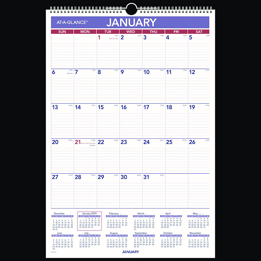 AT-A-GLANCE Erasable Wall Calendar, 15.5 x 22.75, White Sheets, 12-Month (Jan to Dec): 2026 (PMLM0328)