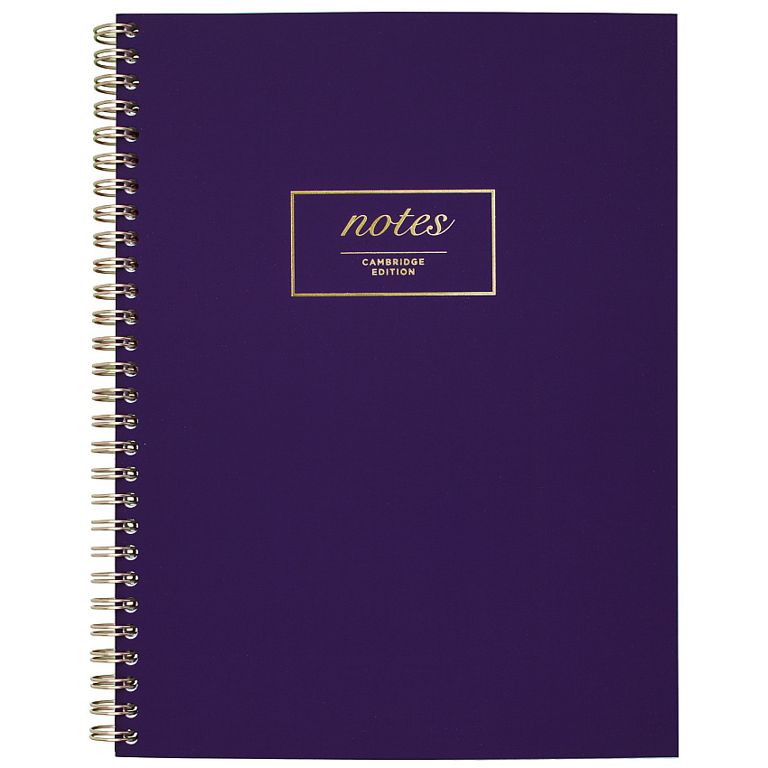 Cambridge Jewel Tone Notebook, Gold Twin-Wire, 1-Subject, Wide/Legal Rule, Purple Cover, (80) 9.5 x 7.25 Sheets (49556)