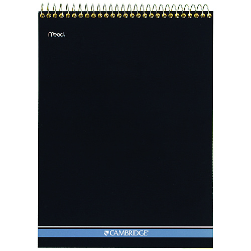 Cambridge Stiff-Back Wire Bound Notepad, Wide/Legal Rule, Canary/Blue Cover, 70 Canary-Yellow 8.5 x 11.5 Sheets (59880)