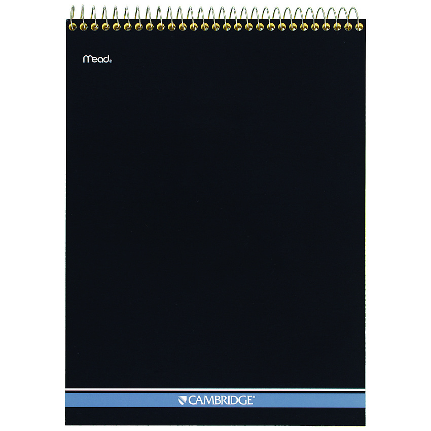Cambridge Stiff-Back Wire Bound Notepad, Wide/Legal Rule, Canary/Blue Cover, 70 Canary-Yellow 8.5 x 11.5 Sheets (59880)