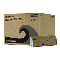 Boardwalk&reg; Green Multifold Paper Towels, 1-Ply, White, 4000 Towels (BWK10GREENB)