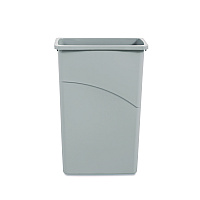 Boardwalk&reg; Slim Jim Waste Container, 23 Gal, Gray, Plastic (BWK23GLSJGRA)