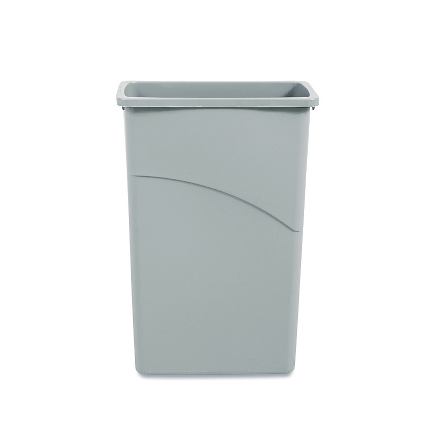 Boardwalk&reg; Slim Jim Waste Container, 23 Gal, Gray, Plastic (BWK23GLSJGRA)