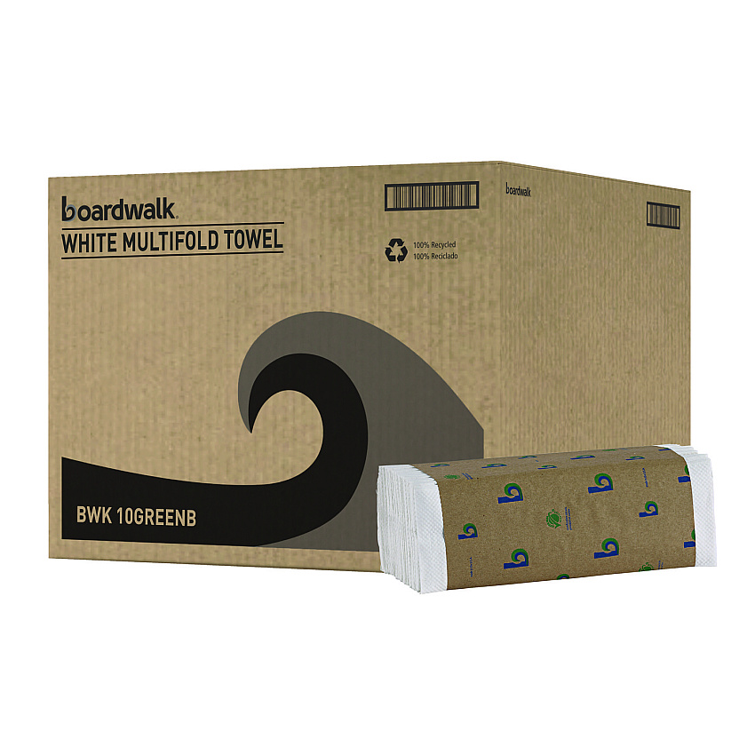 Boardwalk&reg; Green C-Fold Paper Towels, 1-Ply, White, 2400 Towels (BWK51GREENB)