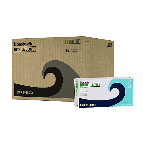 Boardwalk 396 Nitrile Gloves, Powder-Free, Black, 4.4 Mil