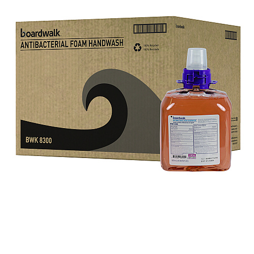 Boardwalk Foam Antibacterial Handwash Refill, Fresh Fruit, 1,250 mL, 4/Carton (BWK8300)