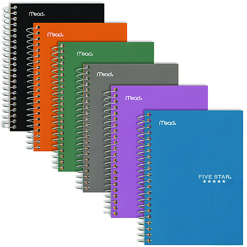 Five Star Wirebound Notebook, 1-Subject, Medium/College Rule, Randomly Assorted Cover Color (80) 7.5 x 5.5 Sheets (450048)