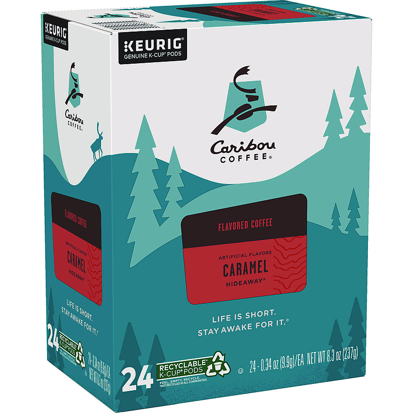 Caribou Coffee Caramel Hideaway K-Cups, Mild Roast, 24/Box (6996)