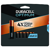 Duracell Optimum Alkaline AAA Batteries, 12/Pack (OPT2400B12PR)