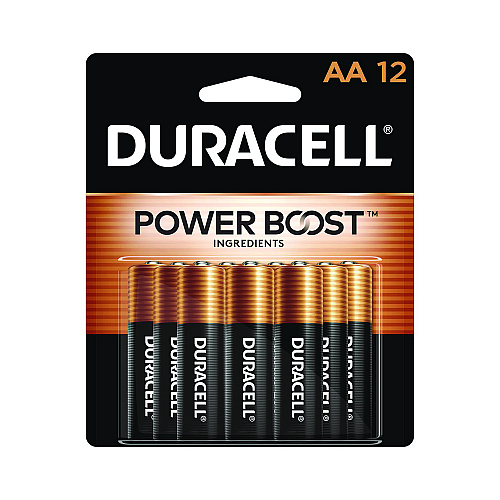Duracell Power Boost CopperTop Alkaline AA Batteries, 12/Pack (MN15B12BCD)