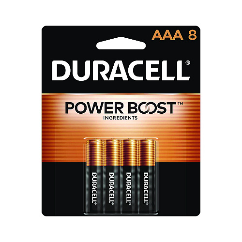 Duracell Power Boost CopperTop Alkaline AAA Batteries, 8/Pack, 40 Packs/Carton (MN2400B8ZCT)