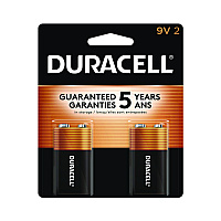 Duracell CopperTop Alkaline 9V Batteries, 2/Pack (MN1604B2Z)