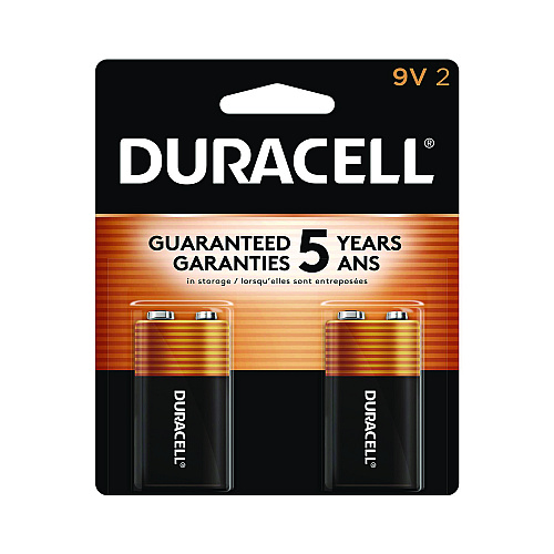 Duracell CopperTop Alkaline 9V Batteries, 2/Pack (MN1604B2Z)