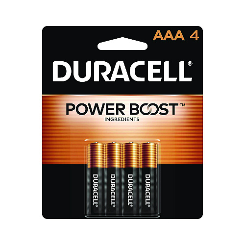 Duracell Power Boost CopperTop Alkaline AAA Batteries, 4/Pack (MN2400B4Z)