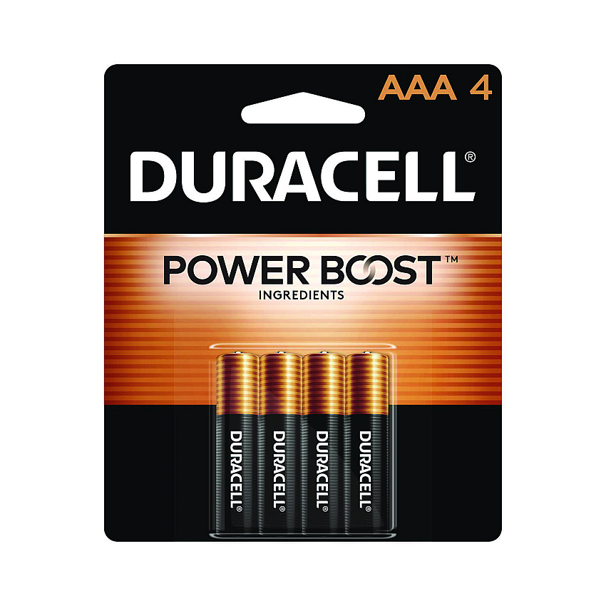 Duracell Power Boost CopperTop Alkaline AAA Batteries, 4/Pack (MN2400B4Z)