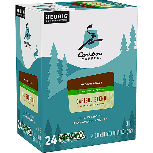 Caribou Coffee Caribou Blend Decaf Coffee K-Cups, 24/Box (6995)