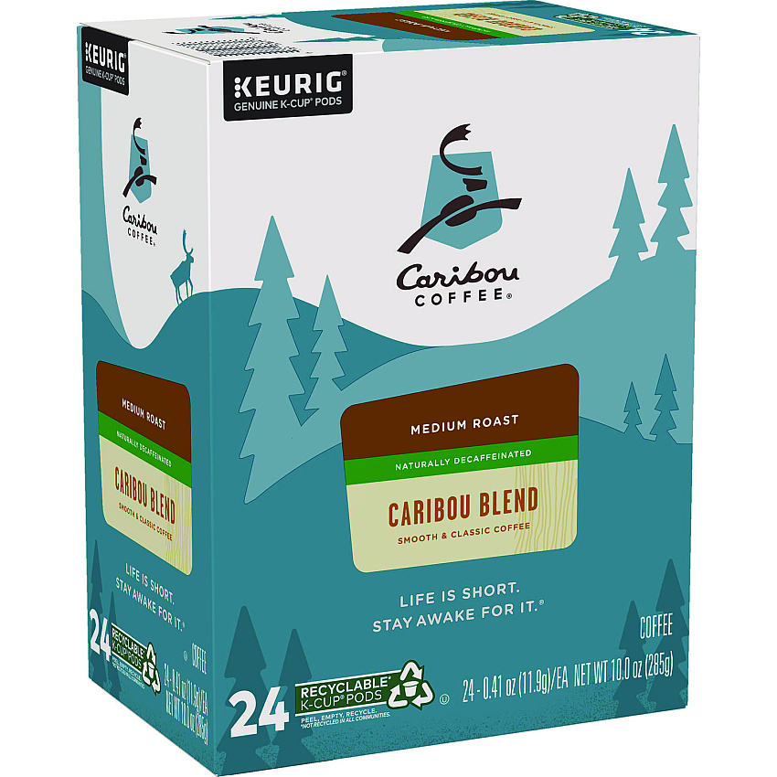 Caribou Coffee Caribou Blend Decaf Coffee K-Cups, 24/Box (6995)