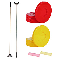 Champion Sports Economy Shuffleboard Set, 15-ft Court, Four 51" Cues, Eight Discs (SBA20)