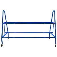 Champion Sports Heavy-Duty Deluxe Ball Cart, Metal, 132 lb Capacity, 17.5 x 59 x 35.75, Blue (BRC18)