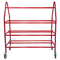 Champion Sports Deluxe Pro Ball Cart, Metal, 176 lb Capacity, 18.5 x 51 x 54, Red (BRCPRO)