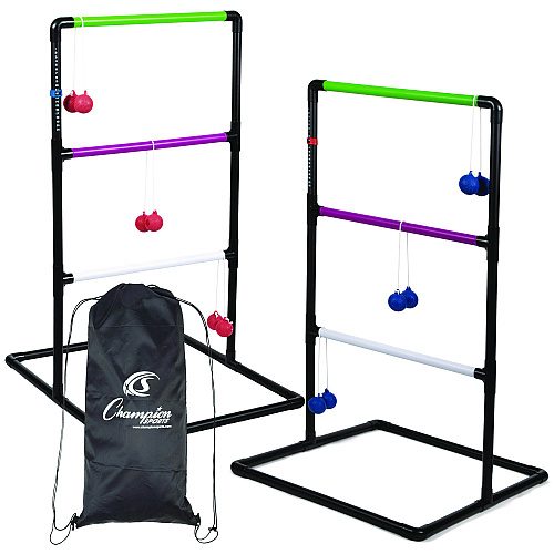 Champion Sports Ladder Ball Game Set, (2) 22" x 37.5" Ladders/(6) Bolas/Carry Bag (LGSTSET)