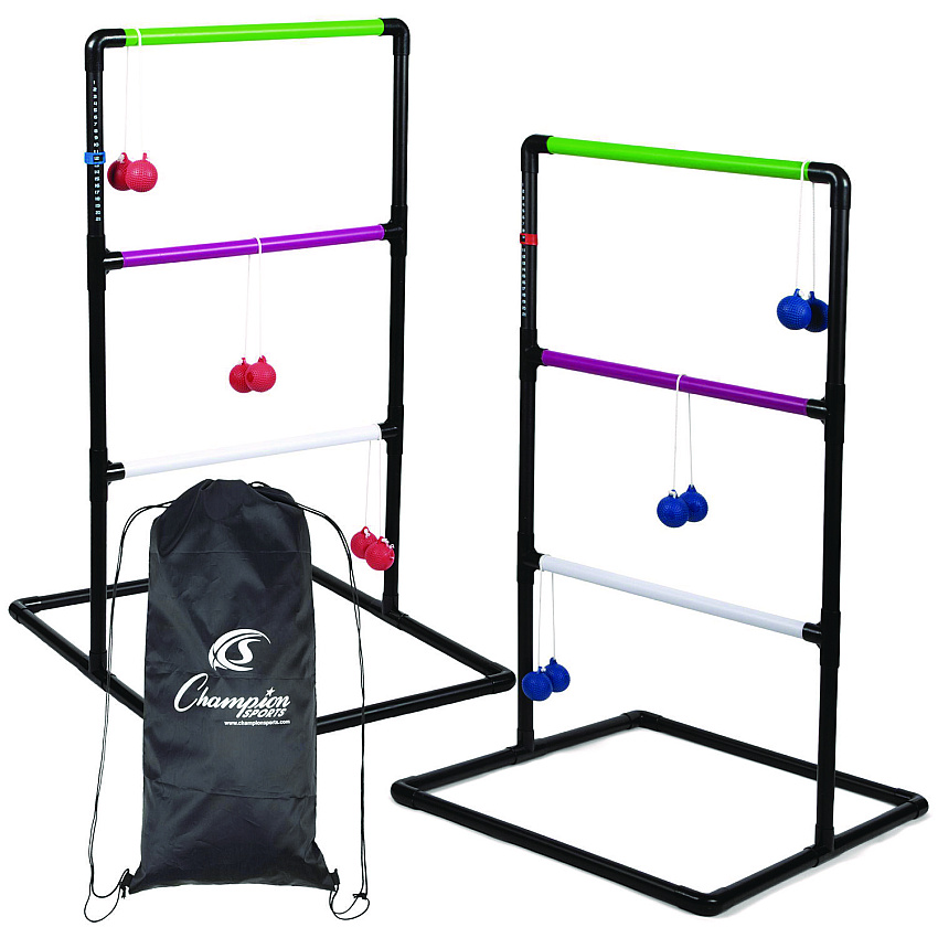 Champion Sports Ladder Ball Game Set, (2) 22" x 37.5" Ladders/(6) Bolas/Carry Bag (LGSTSET)