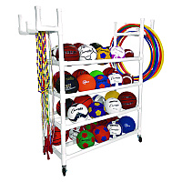 Champion Sports Equipment Cart, Plastic, 176 lb Capacity, 19 x 61 x 62, White (PECART)