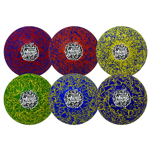 Champion Sports Rhino Skin Spider Dodgeball Set, 6.3" Diameter, Assorted Colors, 6/Set (RXSPDRSET)