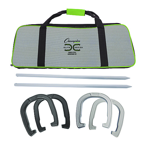 Champion Sports Forged Steel Horseshoe Set, 4 Horseshoes/2 Stakes/Carry Bag/Rules Sheet (CG210)