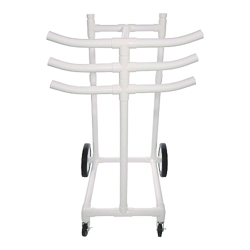 Champion Sports Hoop Storage Rack, Plastic, 176 lb Capacity, 26 x 22 x 49, White (HCRACK)