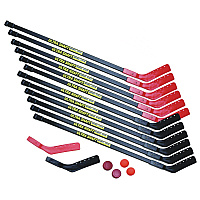 Champion Sports Ultra Shaft Hockey Set, Twelve 47' Hockey Sticks/Two Pucks/Two Balls/Two Extra Blades (US47SET)