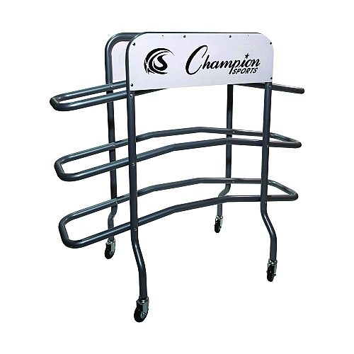 Champion Sports 3-Tier Pro Basketball Rack, Metal, 220 lb Capacity, 8 x 60 x 48, Silver (CBR15)