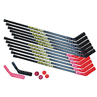 Champion Sports Ultra Shaft Hockey Set, Twelve 52" Hocket Sticks/Two Balls/Two Pucks/Two Extra Blades (US52SET)
