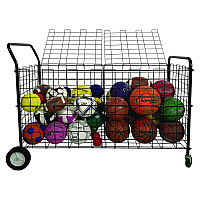 Champion Sports Double-Sided Lockable Ball Locker, Metal, 176 lb Capacity, 24 x 59 x 37, Black (DSLX)