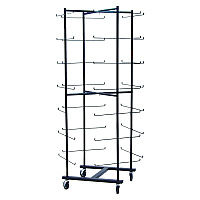 Champion Sports 56 Football Helmet Rolling Rack, 26" x 28" x 81", Black (FBWR)