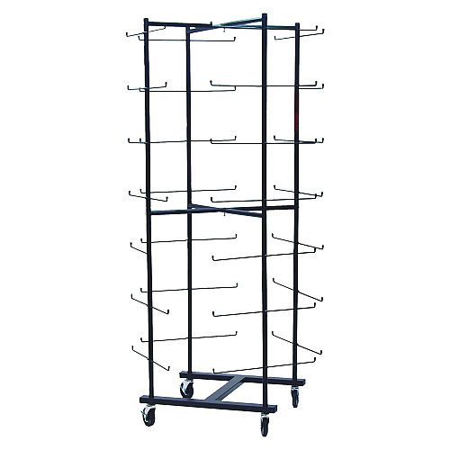 Champion Sports 56 Football Helmet Rolling Rack, 26" x 28" x 81", Black (FBWR)