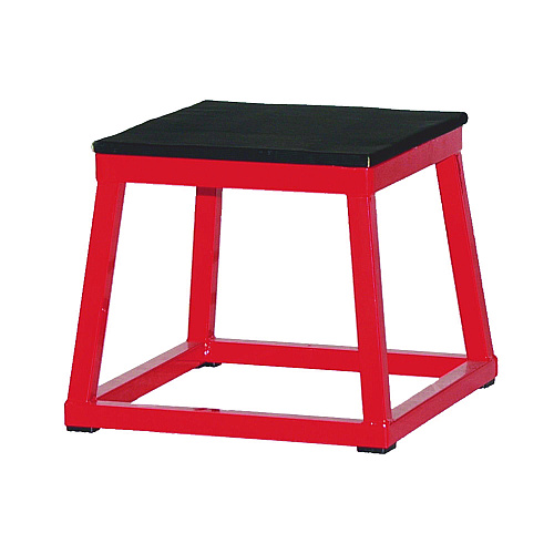 Champion Sports Plyo Box, 15" x 15", Plywood/Rubber/Steel, Red/Black (PXB12)