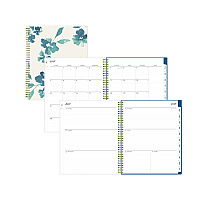 Blue Sky Bakah Blue Academic Year Weekly/Monthly Planner, Floral Artwork, 11 x 8.5, Blue/White Cover, 12-Month (July-June): 2025-2026 (131951)