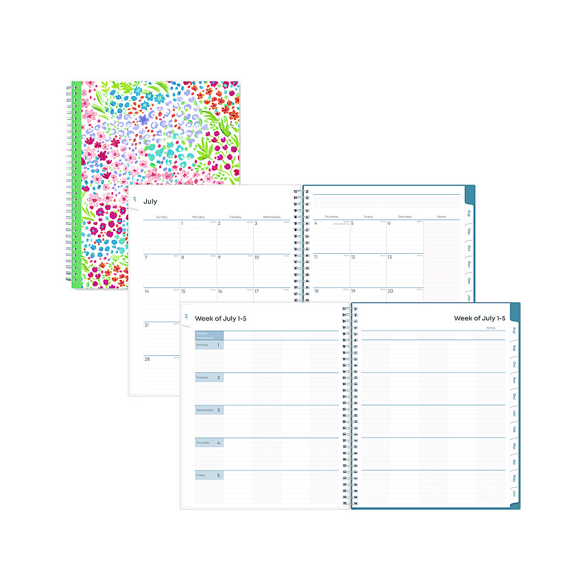 Blue Sky Ditsy Dapple Light CYO Cover Weekly/Monthly Lesson Planner, 9 Classes, 11 x 8.5 Sheets, 12-Month (July to June), 2025 to 2026 (132002)