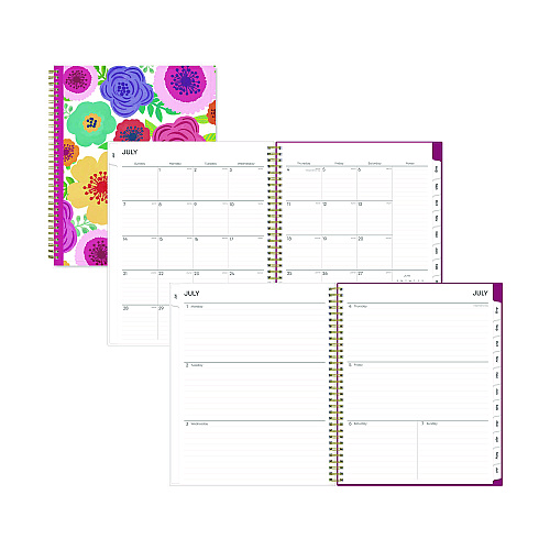 Blue Sky Mahalo Academic Year Create-Your-Own Cover Weekly/Monthly Planner, Floral Artwork, 11 x 8.5, 12-Month (July-June): 2025-2026 (100149)